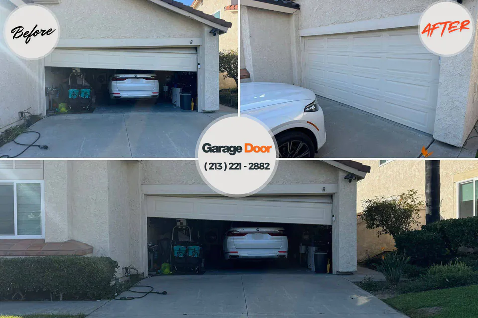 Before and after: garage door repair Harrison, NJ